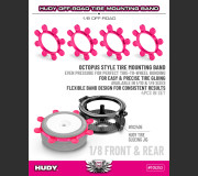HUDY 105253 1/8 OFF-ROAD TIRE MOUNTING BAND - OCTOPUS - PURPLE (4)