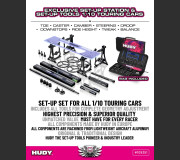 HUDY 109351 SET-UP STATION & SET-UP TOOLS + CARRYING BAG FOR 1/10 TOURING CARS
