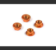 HUDY 296541-O ALU NUT M4 WITH SERRATED FLANGE - ORANGE (4)