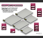 HUDY 108301 FLAT SET-UP BOARD 1/10 & 1/12 ON-ROAD - LIGHTWEIGHT - GREY