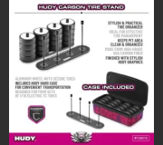 HUDY 105015  CARBON TIRE STAND + HARD CASE - 1/10 ELECTRIC TC