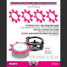 HUDY 105253 1/8 OFF-ROAD TIRE MOUNTING BAND - OCTOPUS - PURPLE (4)