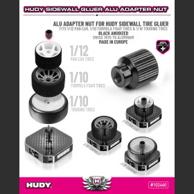 HUDY 102460 ALU ADAPTER FOR 1/12 PAN CAR & 1/10 FORMULA TIRE
