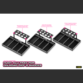 HUDY 109800  ALU TRAY FOR ON-ROAD DIFF & SHOCKS