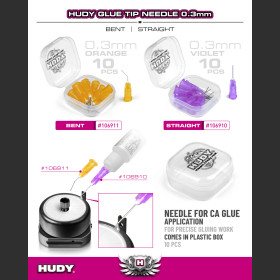 HUDY 106910  GLUE TIP NEEDLE 0.3MM - STRAIGHT (10)