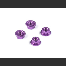 HUDY 296541-V ALU NUT M4 WITH SERRATED FLANGE - VIOLET (4)