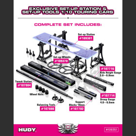HUDY 109351 SET-UP STATION & SET-UP TOOLS + CARRYING BAG FOR 1/10 TOURING CARS