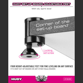 HUDY 108280 10mm Set-up Board Spirit Level & Adjustable Feet
