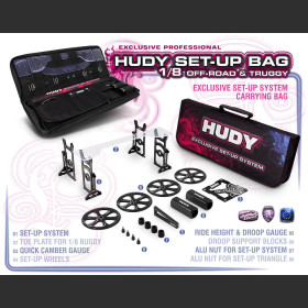 HUDY 108856 COMPLETE SET OF SET-UP TOOLS + CARRYING BAG - FOR 1/8 OFF-ROAD CARS