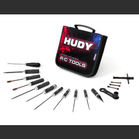 HUDY 190003 SET OF TOOLS + CARRYING BAG - FOR 1/8 OFF-ROAD CARS