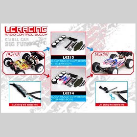 LC Racing L6214 Zestaw konwersja modelu buggy na truggy - pomalowana