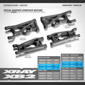 XRAY 322123-H Susp. Arm Front - Low Shock Mounting - Lower Left - Hard