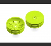 XRAY 329914-Y 2WD FRONT SLIM WHEEL AERODISK WITH NARROW OFFSET - YELLOW (2)
