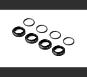 XRAY 308040-K Shock Adj. Nut Alu + O-Ring - Black (4)