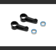 XRAY 302517-K X4 Alu DUAL Steering Arm - Black + Ball-Bearings (2)