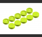 XRAY 329904-Y 2WD FRONT SLIM WHEEL AERODISK WITH NARROW OFFSET - YELLOW (10)