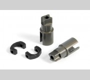 XRAY 305136 Alu Solid Axle Driveshaft AdapterS - Hard Coated (2)