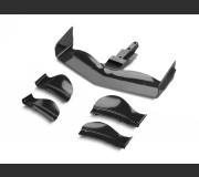 XRAY 371204-K X1 Composite Adjustable Front Wing - Black - Flat Design