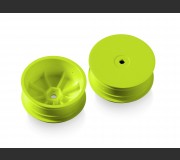 XRAY 369912-Y 4WD FRONT WHEEL AERODISK WITH 12MM HEX IFMAR - YELLOW - HARD (2)