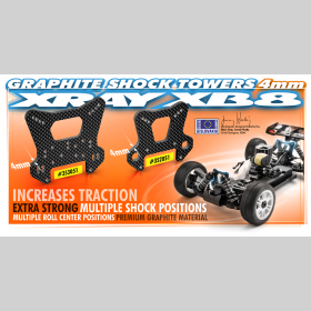 XRAY 352051 XB8 Graphite Front Shock Tower - CNC Machined 4 MM
