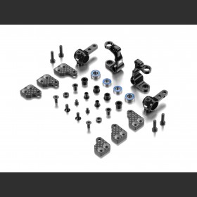 XRAY 320904 XB2 Alu Steering Blocks & C-hubs with Backstop – Set