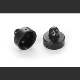XRAY 358055 XB8 Alu Shock Cap Nut 4x BLEED Hole - Black Coated (2)
