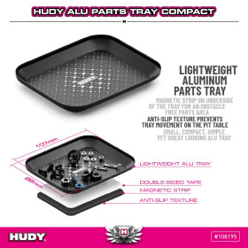 HUDY 108195 ALU PARTS TRAY COMPACT - MAGNETIC & ANTI-SLIP