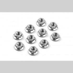 XRAY 960240 Nut M4 With SERRATED Flange  (10)