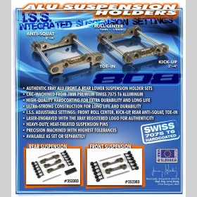 XRAY 353303 XB808 Alu Rear Lower Susp. HolderS Set- Swiss 7075 T6 (7MM) - Hard Coated - V2