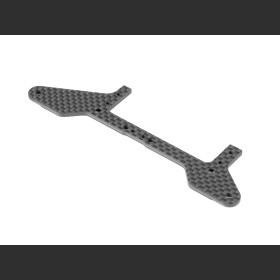 XRAY 371168 X1 CARBON REAR POD LOWER PLATE FOR 1-PIECE CHASSIS - FRONT