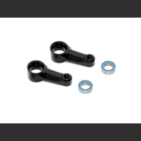 XRAY 302517-K X4 Alu DUAL Steering Arm - Black + Ball-Bearings (2)