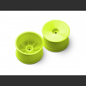 XRAY 329913-Y 2WD/4WD REAR WHEEL AERODISK WITH 12MM HEX IFMAR - YELLOW - HARD (2)