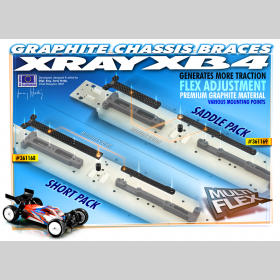 XRAY 361169 Graphite Chassis Brace Upper Deck - SADDLE PACK (2)