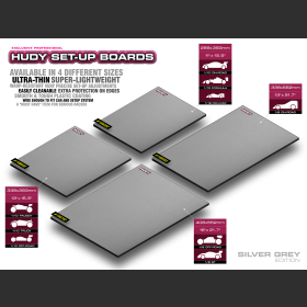 HUDY 108602 FLAT SET-UP BOARD FOR 1/10 OFF-ROAD - LIGHTWEIGHT - SILVER GREY
