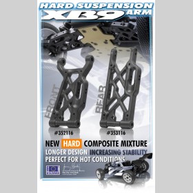XRAY 352116 XB9 Composite Front Lower Suspension Arm - Hard