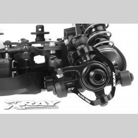 XRAY 352272 Alu Caster Block 12° Right  - 3 Roll-CenterS - Swiss 7075 T6 - Hard Coated