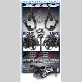 XRAY 352284 Alu Caster Block 14° Left - 3 Roll-CenterS - Swiss 7075 T6 - Hard Coated