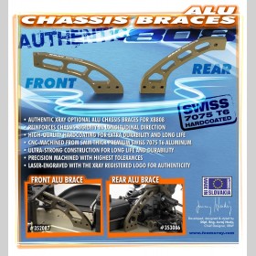 XRAY 352087 XB808 Front Alu Brace Swiss 7075 T6 (5MM) - Hard Coated