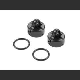 XRAY 358054-K XB8/GT Alu Shock Cap Nut Vent Hole - Swiss 7075 T6 - Black Coated (2)
