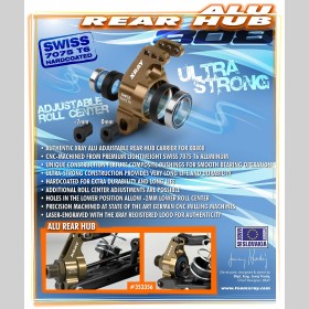 XRAY 353356 XB808 Alu Adjustable Rear Hub Carrier
