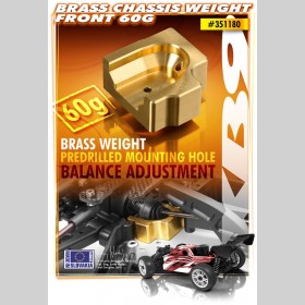 XRAY 351180 BRASS Chassis Weight Front 60G