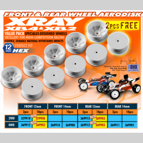 XRAY 329900 2WD Front Wheel AeroDisk With 12MM HEX - White (10) --- Replaced with #329900-M