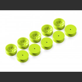 XRAY 329900-Y 2WD FRONT WHEEL AERODISK WITH 12MM HEX - YELLOW - HARD (10)