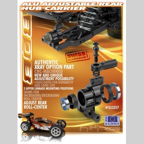 XRAY 353357 XB808 Alu Adjustable Rear Hub Carrier + Ball-Bearings