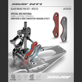 XRAY 334133 GLUED BRAKE PAD SET - RED (2)