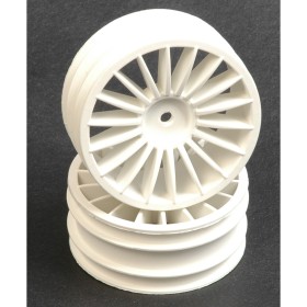 Schumacher U3043 Wheel  Front -  White 18 Spoke - GTR  (pr)