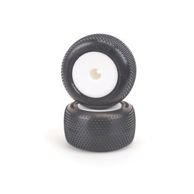 Schumacher U6880 Mini Spike-Silver-Truck Tyre - Pre-Glued  pr