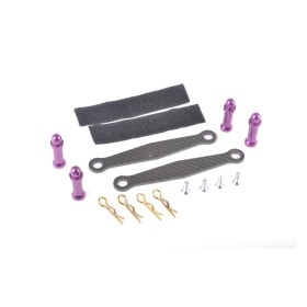 Schumacher U2218 Purple Alloy Battery Posts and C/F Straps