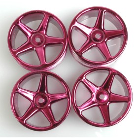 Schumacher U2173 Wheel  5 spoke 25mm - Purple Chrome (Pk4)