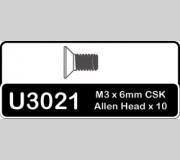 Schumacher U3021 SPEED PACK - M3x6 Csk Hd - (pk10)